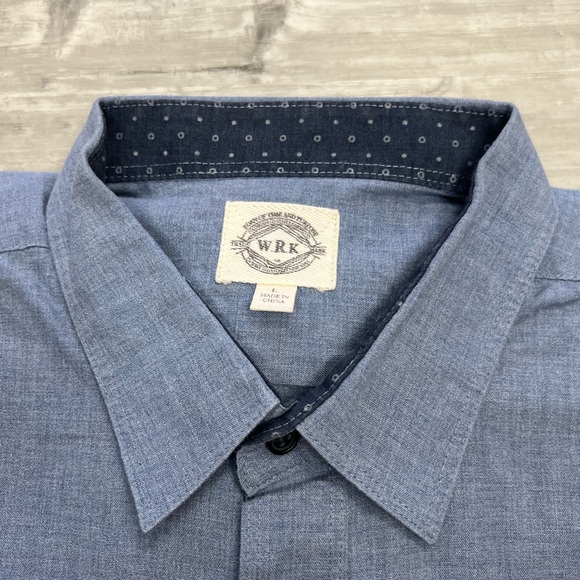 WRK Solid Denim Blue Shirt L - Picture 2 of 3